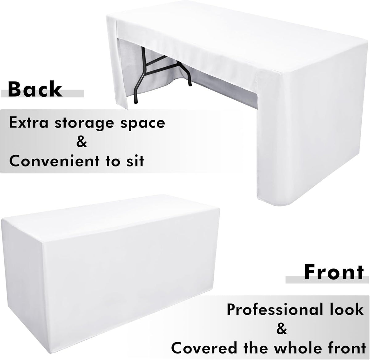 White Open-Back Fitted Table Covers