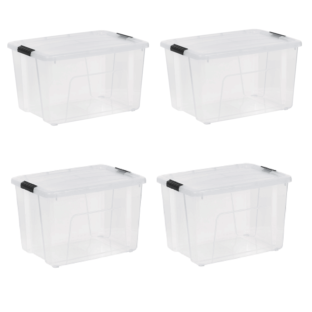 60 Qt Clear Plastic Storage Bins with Latching Lids (2-Pack)