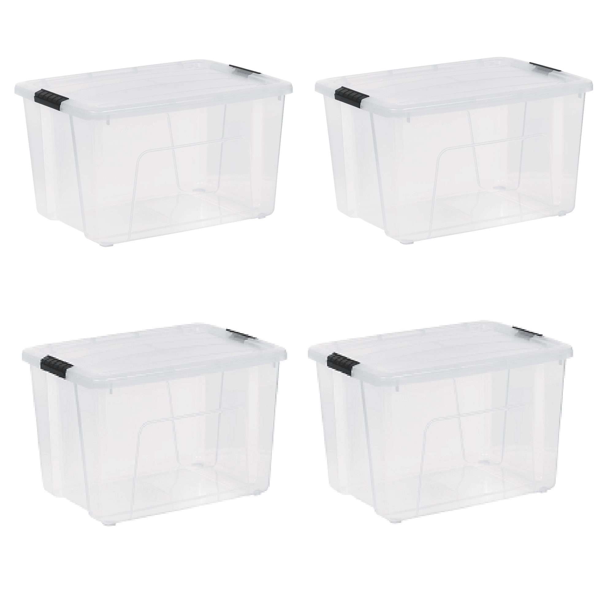 60 Qt Clear Plastic Storage Bins with Latching Lids (2-Pack)