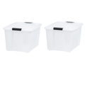 60 Qt Clear Plastic Storage Bins with Latching Lids (2-Pack) - 2 Pack Pearl