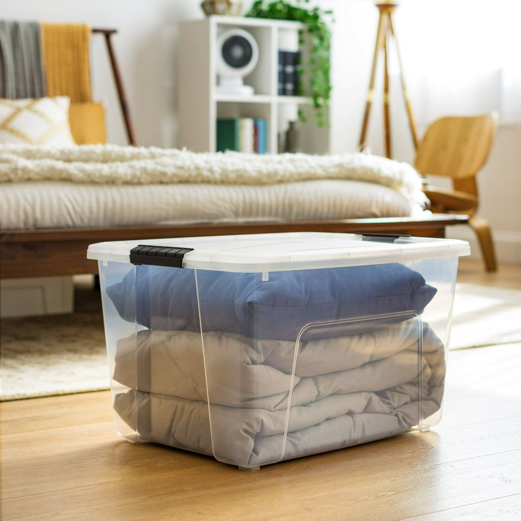 60 Qt Clear Plastic Storage Bins with Latching Lids (2-Pack)