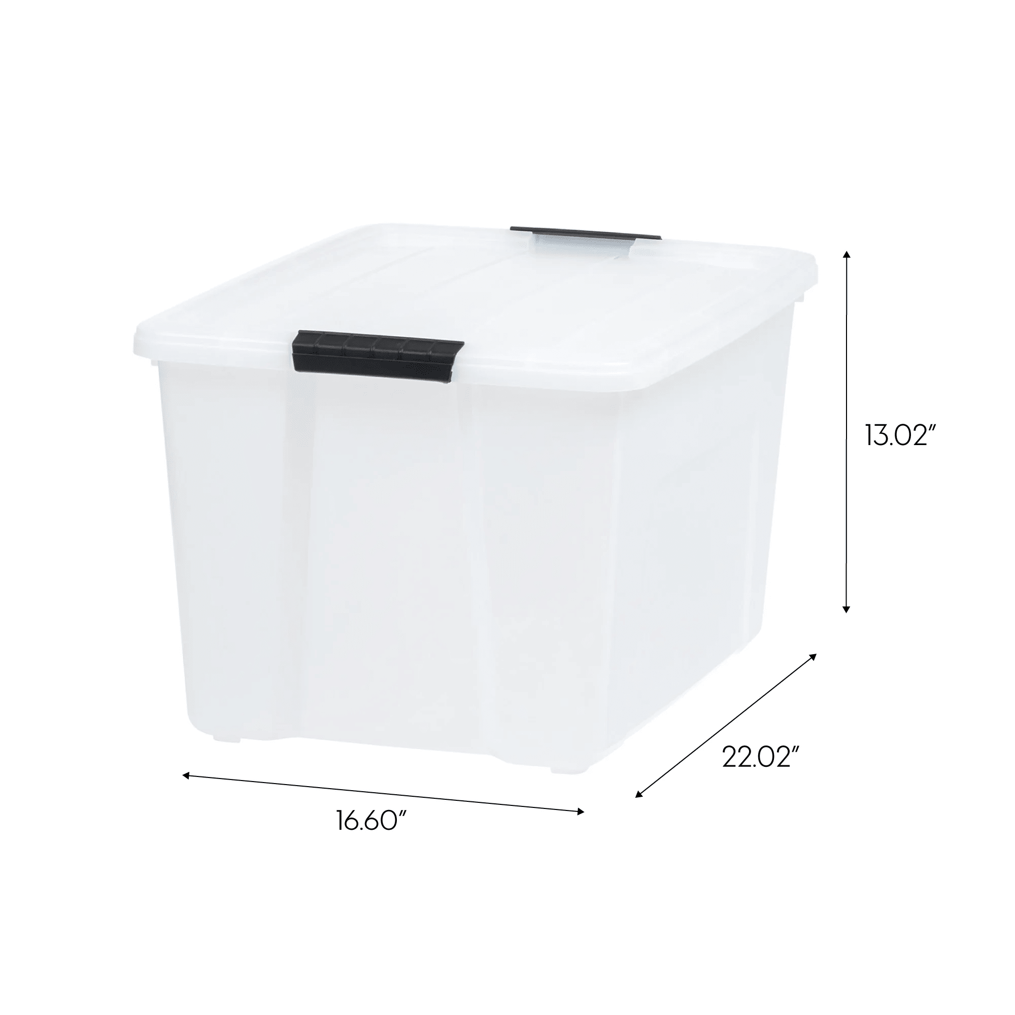 60 Qt Clear Plastic Storage Bins with Latching Lids (2-Pack)