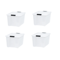 60 Qt Clear Plastic Storage Bins with Latching Lids (2-Pack) - 4 Pack Pearl
