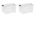 60 Qt Clear Plastic Storage Bins with Latching Lids (2-Pack) - 2 Pack
