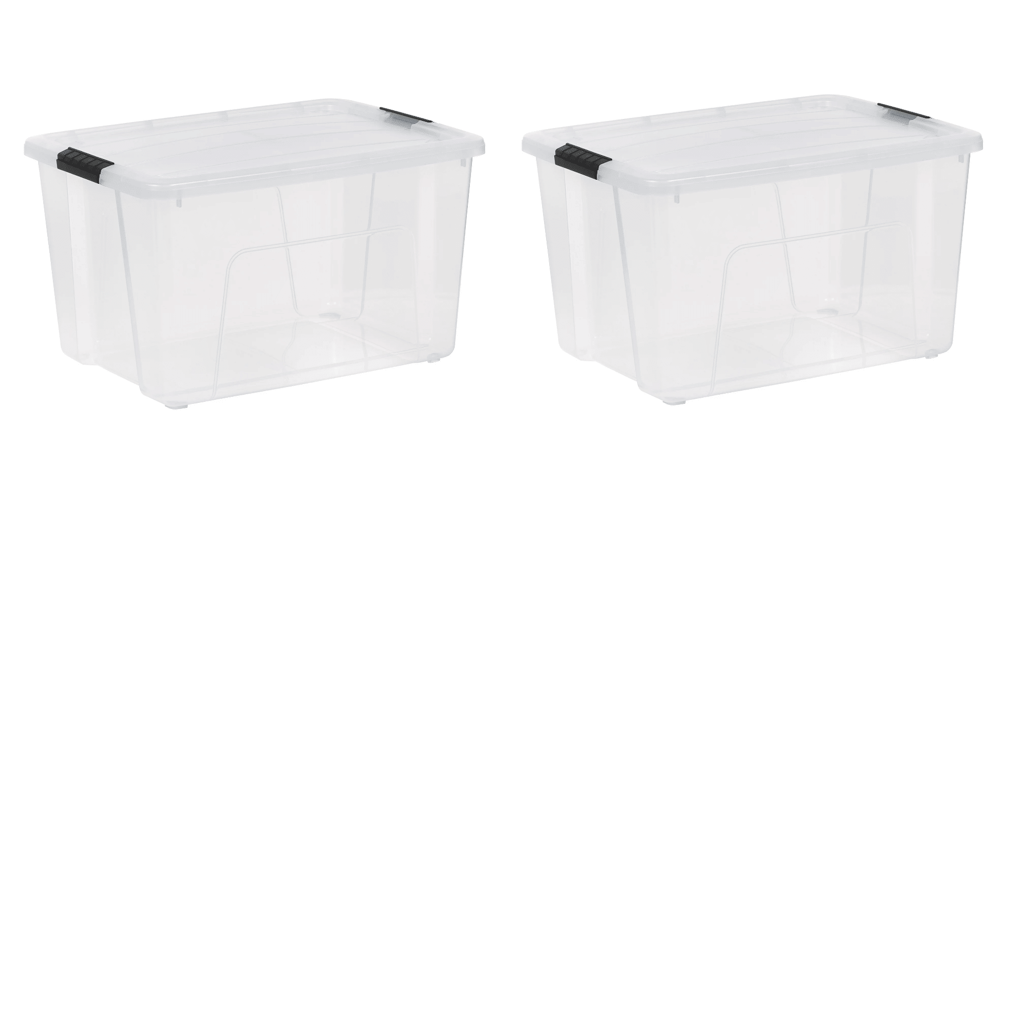 60 Qt Clear Plastic Storage Bins with Latching Lids (2-Pack) - 2 Pack