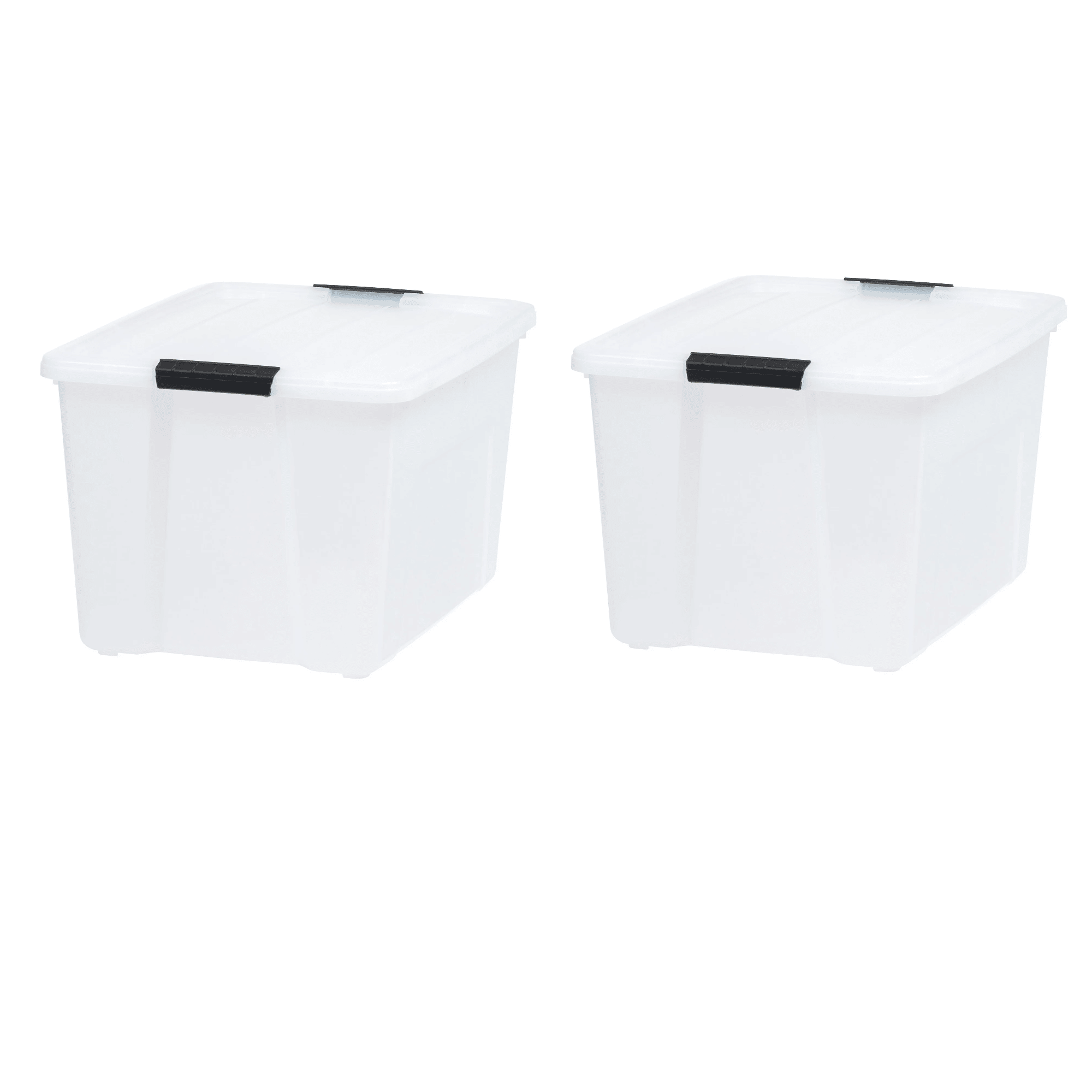 60 Qt Clear Plastic Storage Bins with Latching Lids (2-Pack)