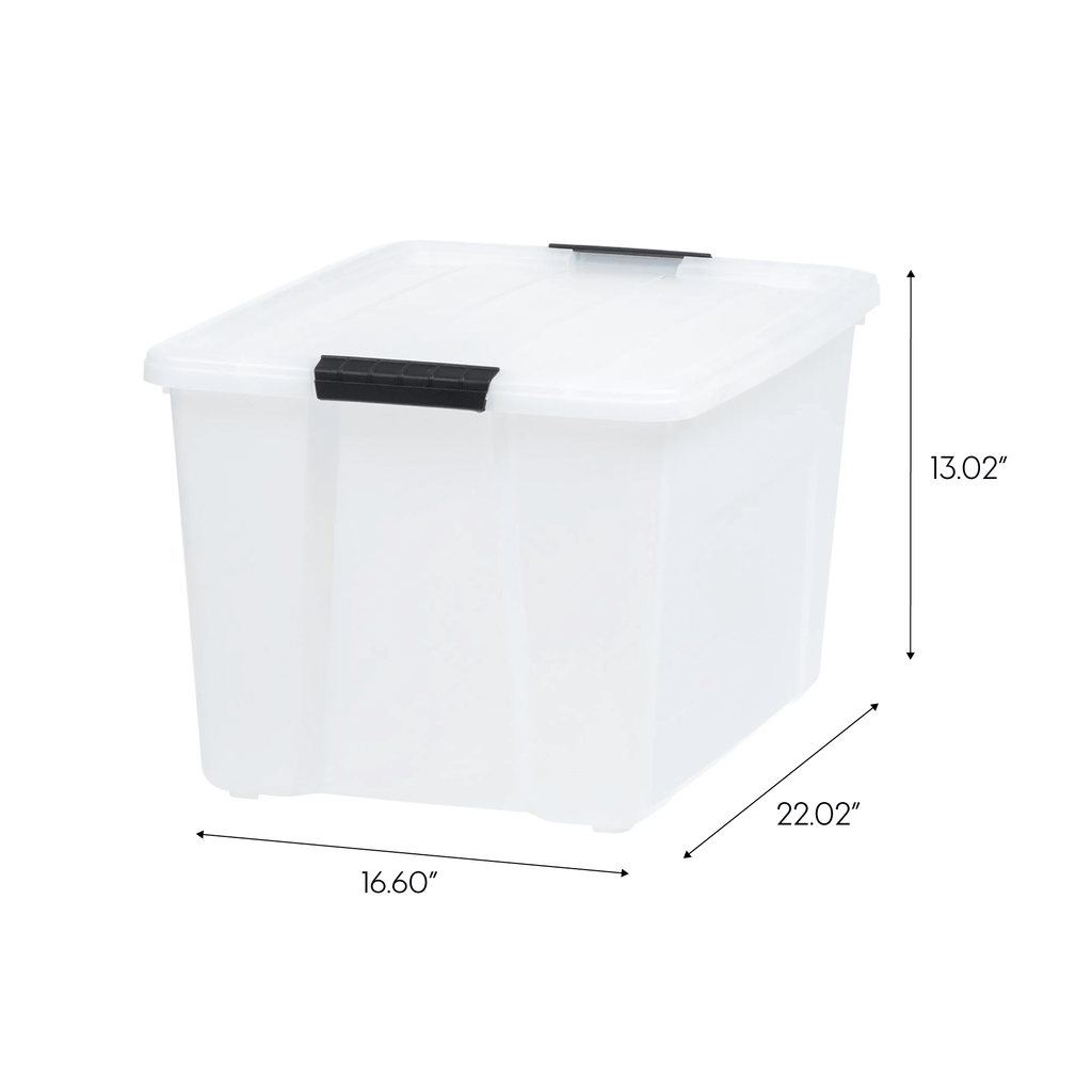 60 Qt Clear Plastic Storage Bins with Latching Lids (2-Pack)