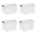 60 Qt Clear Plastic Storage Bins with Latching Lids (2-Pack) - 4 Pack