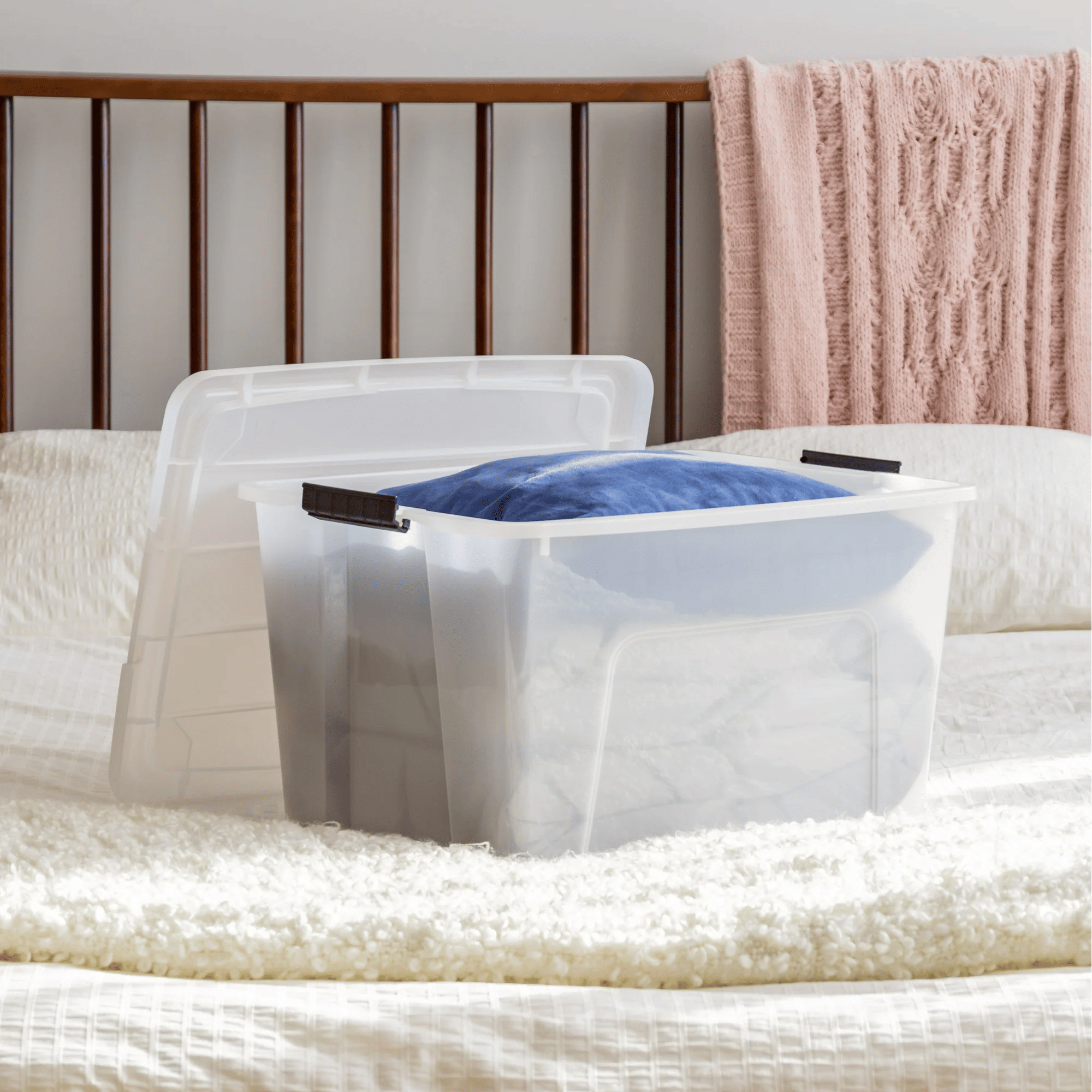 60 Qt Clear Plastic Storage Bins with Latching Lids (2-Pack)