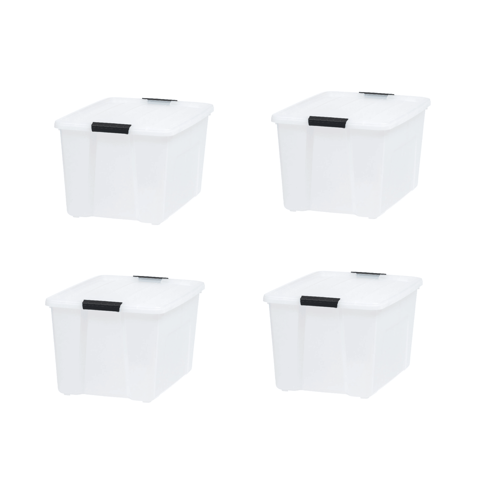60 Qt Clear Plastic Storage Bins with Latching Lids (2-Pack)