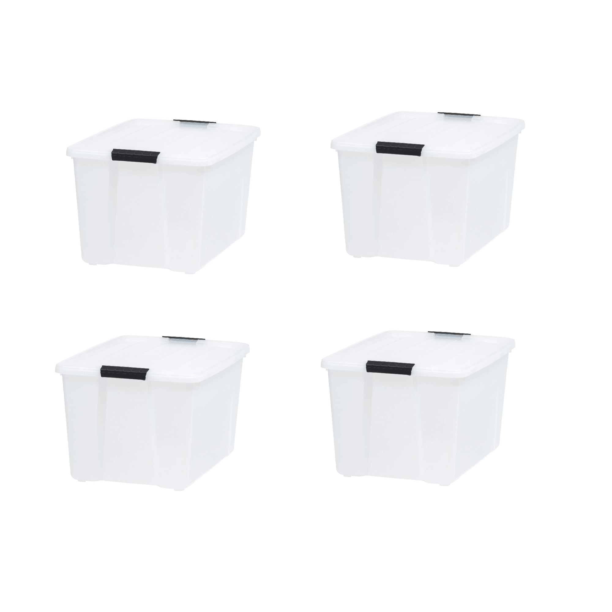 60 Qt Clear Plastic Storage Bins with Latching Lids (2-Pack)