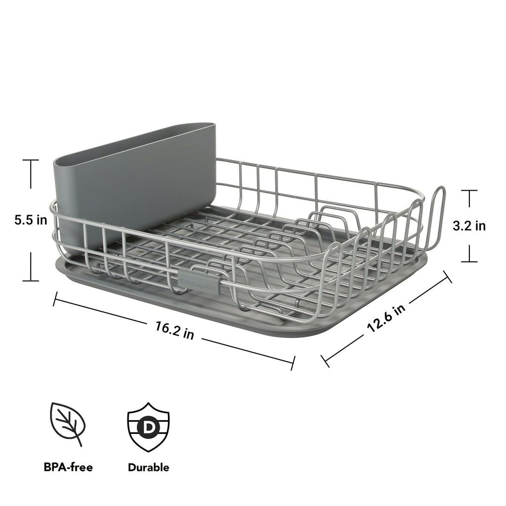 Low-Profile Dish Drying Rack Set for Tidy Kitchen Counters