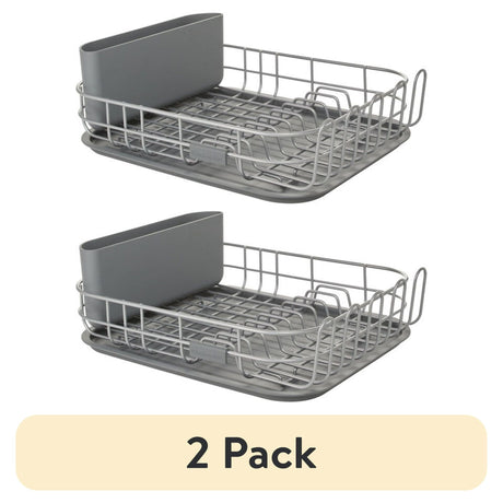Low-Profile Dish Drying Rack Set for Tidy Kitchen Counters