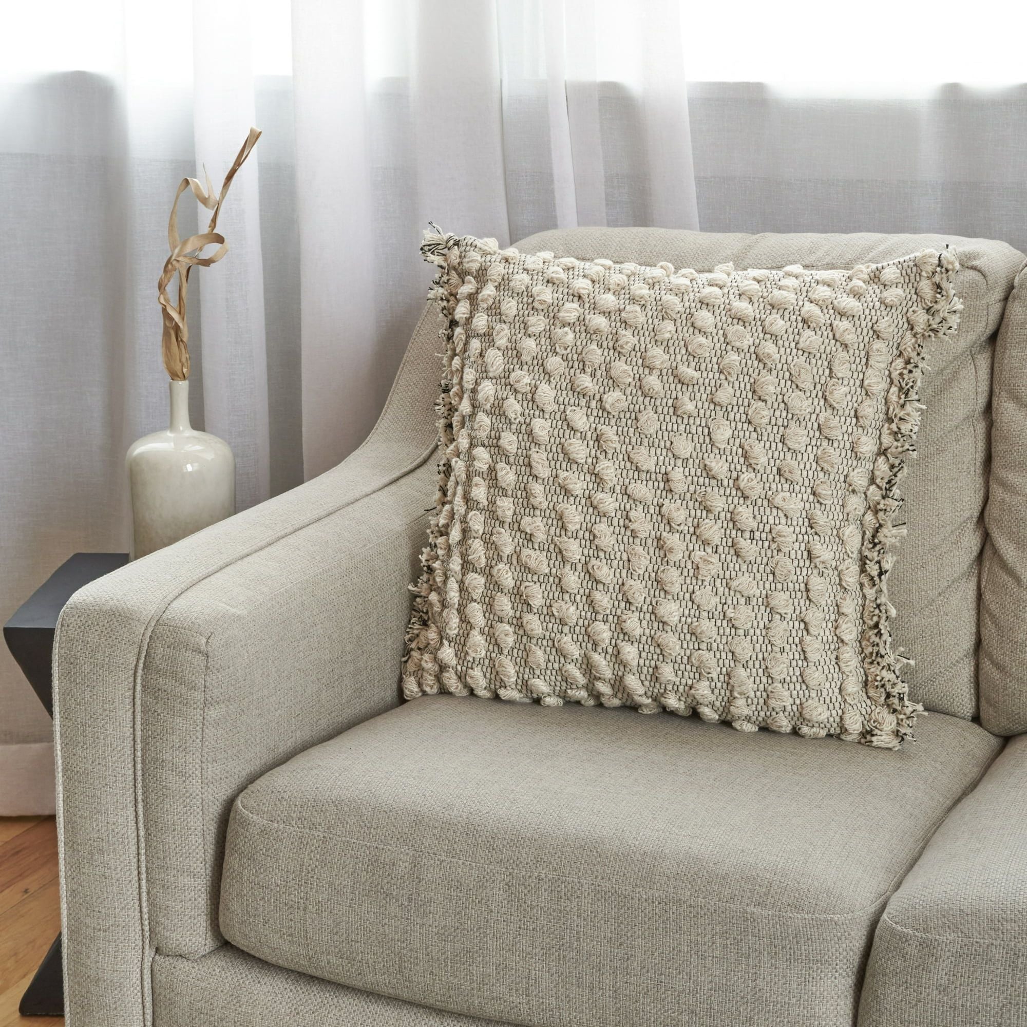 Nubby Dots Throw Pillow (2 Pack) – Neutral Square