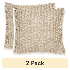 Nubby Dots Throw Pillow (2 Pack) – Neutral Square
