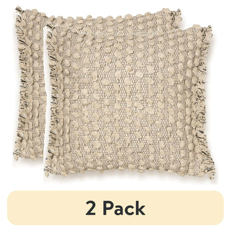 Nubby Dots Throw Pillow (2 Pack) – Neutral Square