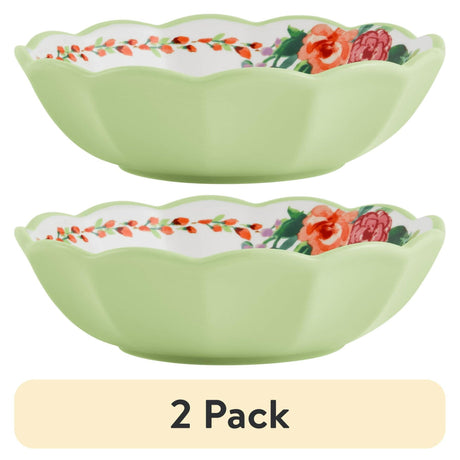 Painted Meadows Green Floral Cereal Bowl Set