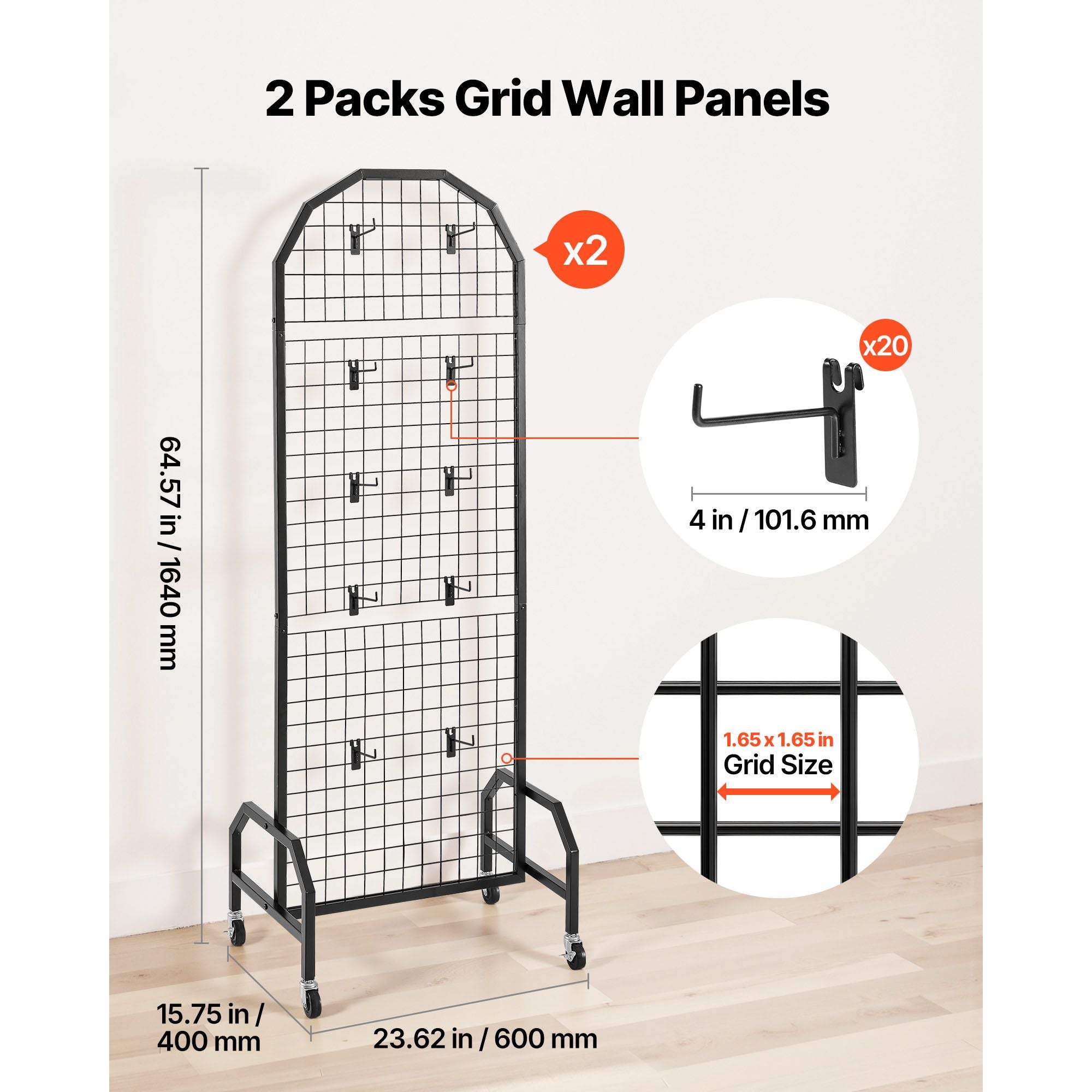 Versatile Wire Grid Wall Panels for Display and Storage