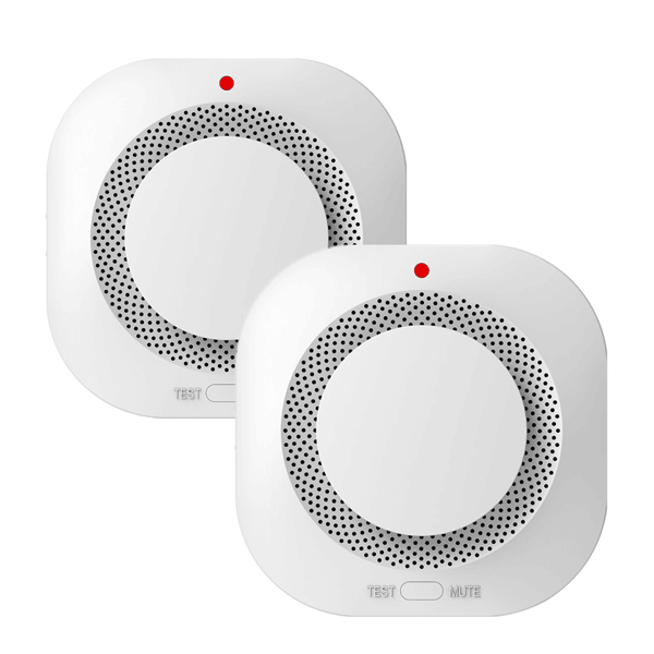 2-Pack Smoke Alarm with Photoelectric Sensor for Home Fire Protection
