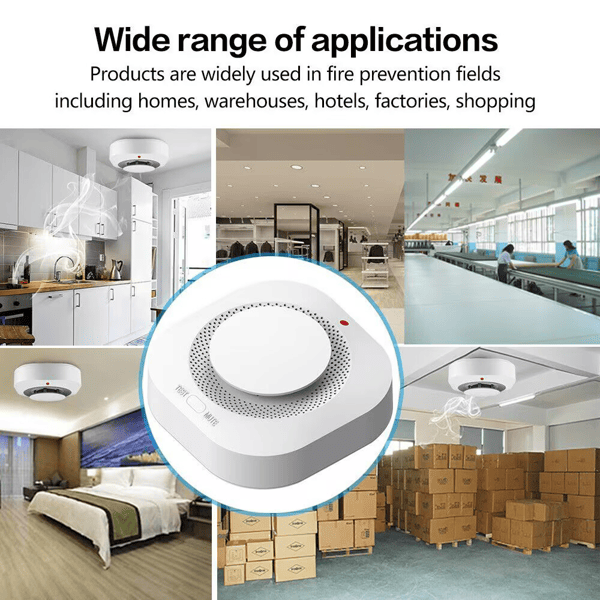 2-Pack Smoke Alarm with Photoelectric Sensor for Home Fire Protection