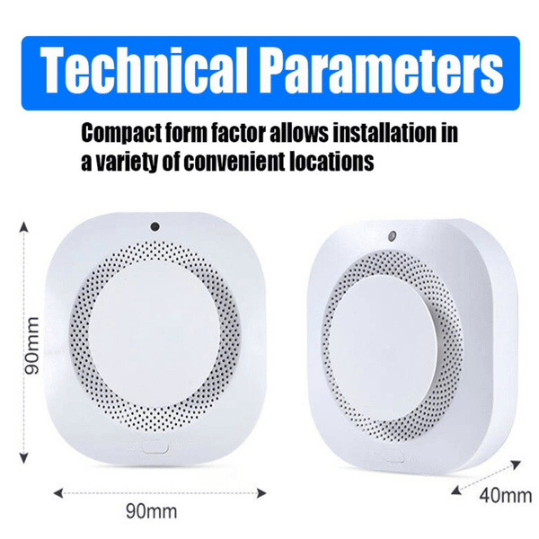 2-Pack Smoke Alarm with Photoelectric Sensor for Home Fire Protection