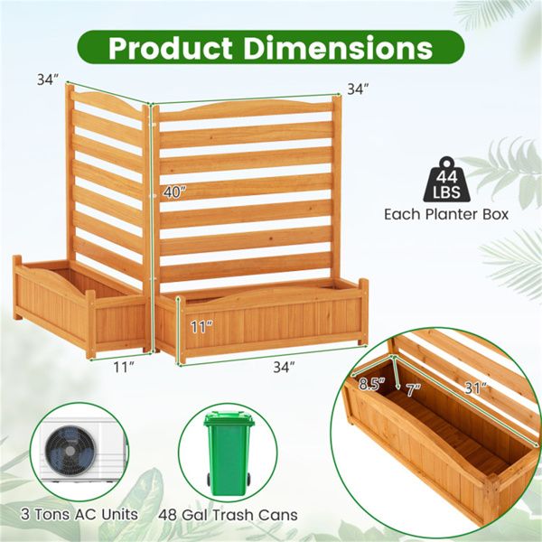 No-Dig Privacy Screen with Integrated Planter Boxes