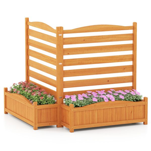 No-Dig Privacy Screen with Integrated Planter Boxes
