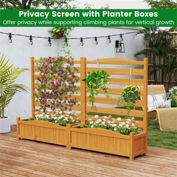No-Dig Privacy Screen with Integrated Planter Boxes