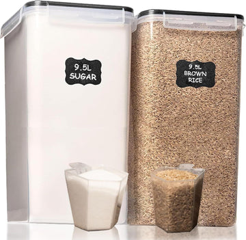 Stackable Bulk Pantry Containers with Snap-Lock Lids