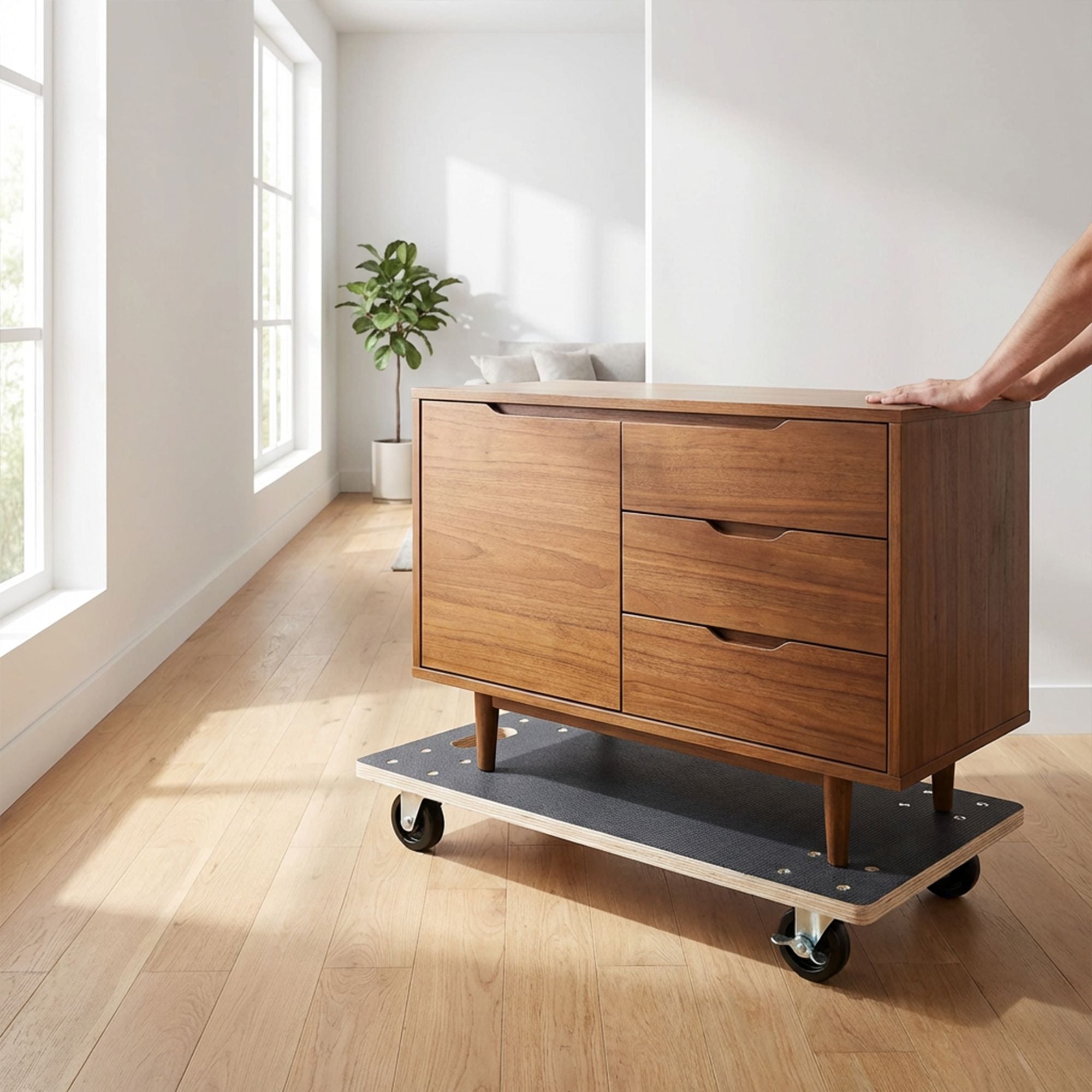 practical Furniture Moving Dolly with Swivel Casters and Brakes