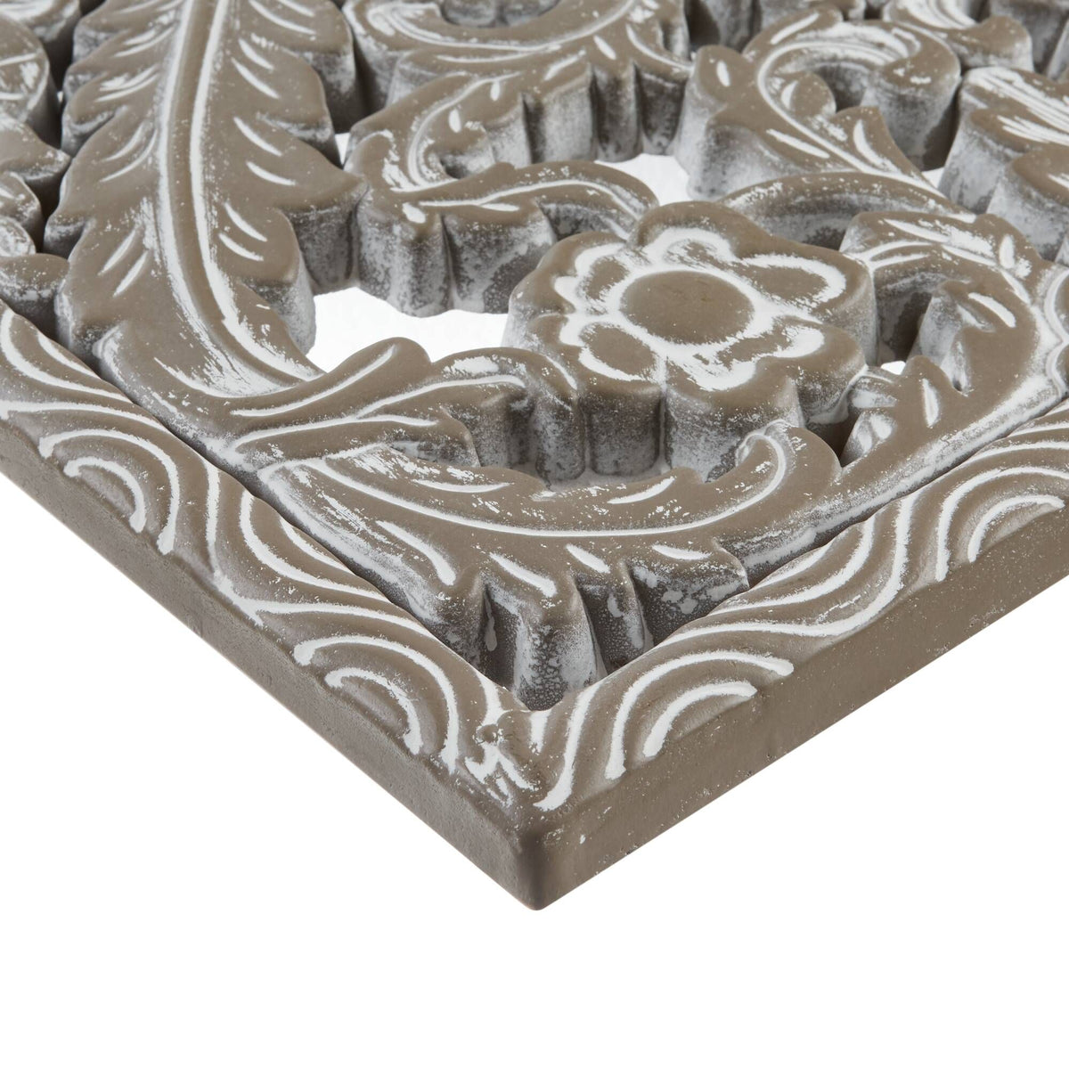 Two-Piece Distressed Lotus Carved Wall Decor Set