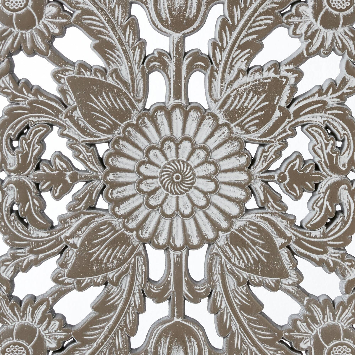 Two-Piece Distressed Lotus Carved Wall Decor Set