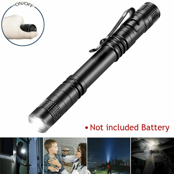 2 PCS Portable Mini LED Flashlight Camping Hiking Handheld Flashlight Pen Work light