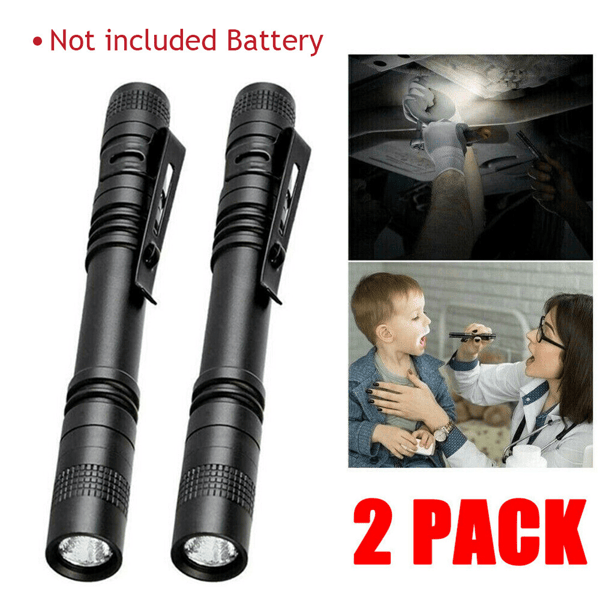 2 PCS Portable Mini LED Flashlight Camping Hiking Handheld Flashlight Pen Work light