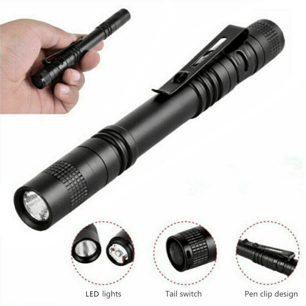 2 PCS Portable Mini LED Flashlight Camping Hiking Handheld Flashlight Pen Work light