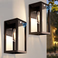 Solar Motion-Sensing Outdoor Wall Lamps, Set of Two