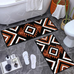 Western Aztec Bathroom Rug Set – Non-Slip Boho Decor