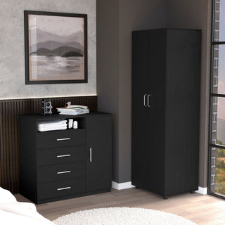 2 Piece Bedroom Set with London Armoire and Rioja Dresser in Black