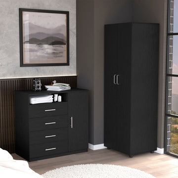 2 Piece Bedroom Set with London Armoire and Rioja Dresser in Black