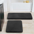 Two-Piece Gray Faux Rabbit Fur Bath Rug Set
