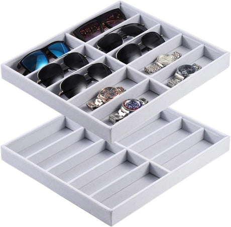 Two-Piece Sunglasses and Jewelry Display Organizer Set