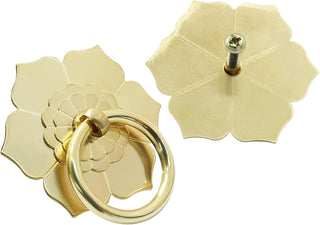 Vintage Gold Flower Ring Pulls – Set of 2