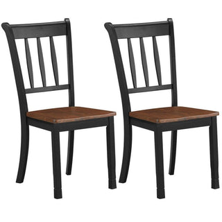 2 Piece Solid Whitesburg Spindle Back Dining Chairs in Rubber Wood