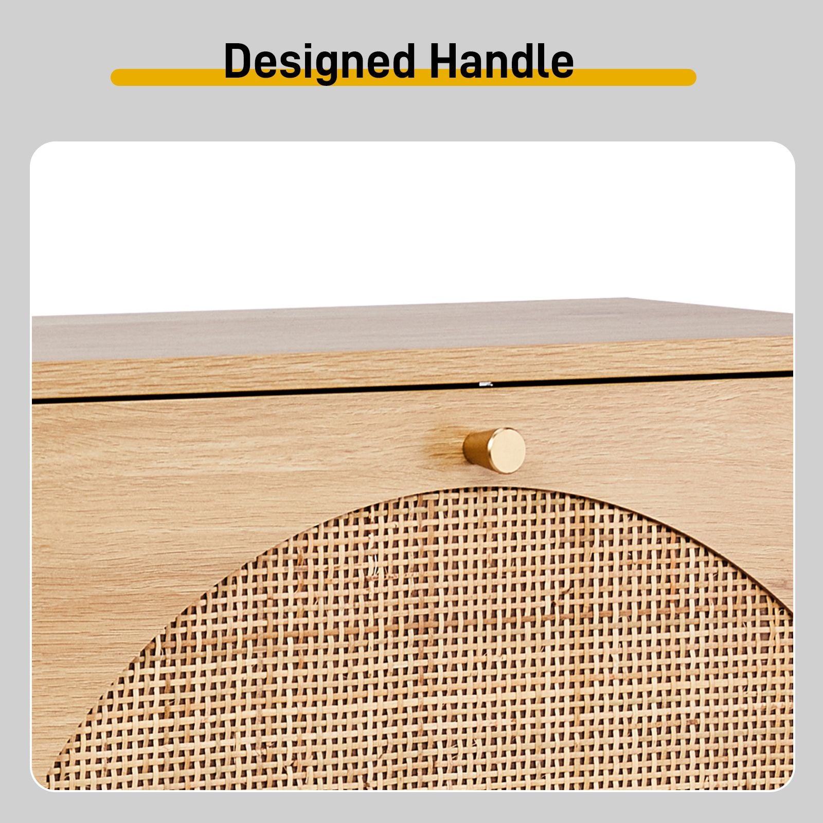 2-Tier Flip-Down Shoe Cabinet with Rattan Arched Front