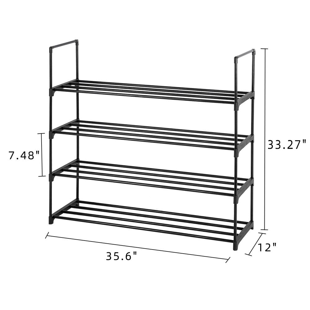 Two-Rack Four-Tier Shoe Rack Set for Entryway and Closet