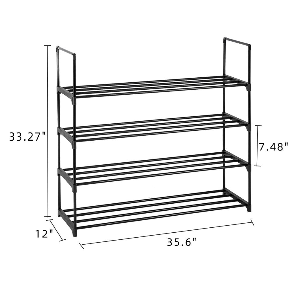 Two-Rack Four-Tier Shoe Rack Set for Entryway and Closet