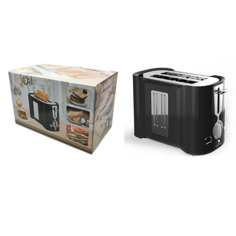Compact Wide-Slot Toaster with Adjustable Browning and Crumb Tray