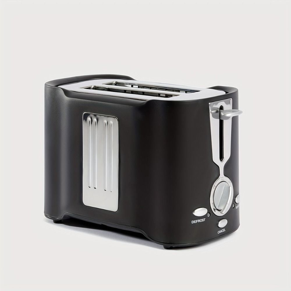 Compact Wide-Slot Toaster with Adjustable Browning and Crumb Tray