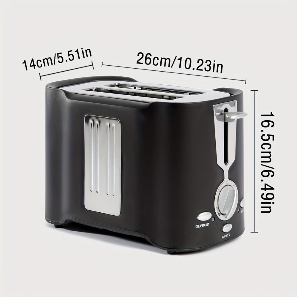Compact Wide-Slot Toaster with Adjustable Browning and Crumb Tray