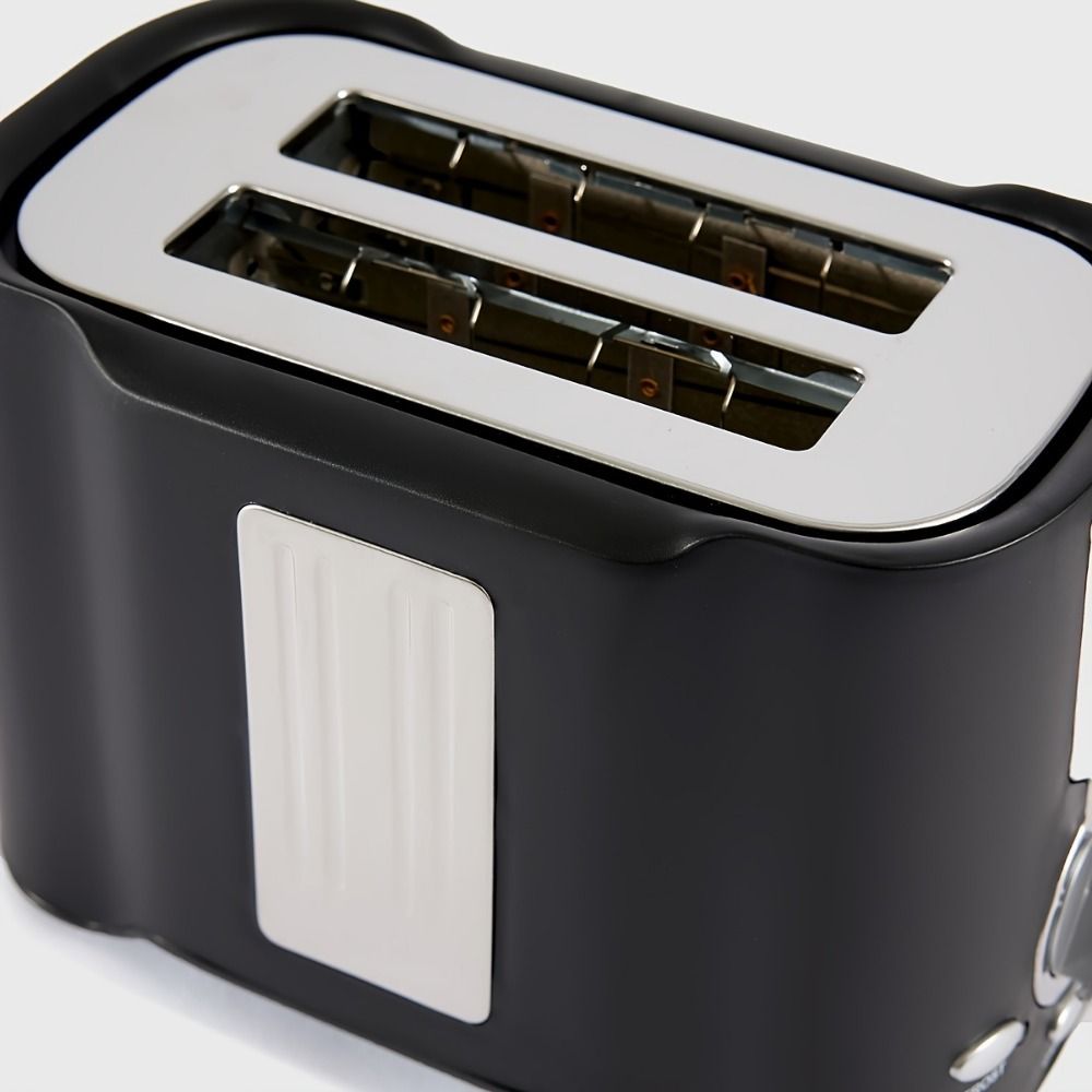 Compact Wide-Slot Toaster with Adjustable Browning and Crumb Tray